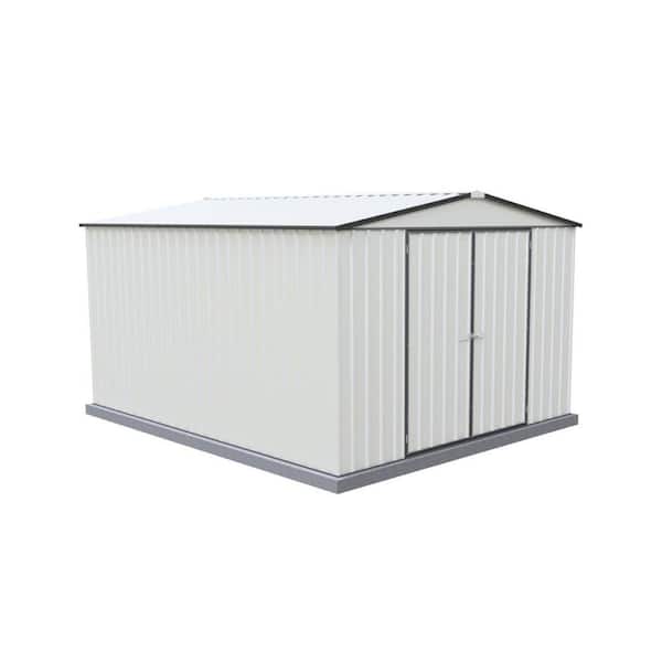 Regent 10 ft. W x 12 ft. D Metal Garden Storage Shed in Surfmist with SNAPTiTE Assembly System (118 sq. ft. )