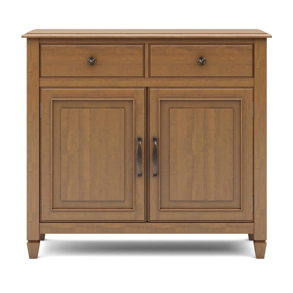 Light Golden Brown Pinewood Freestanding Accent Cabinet