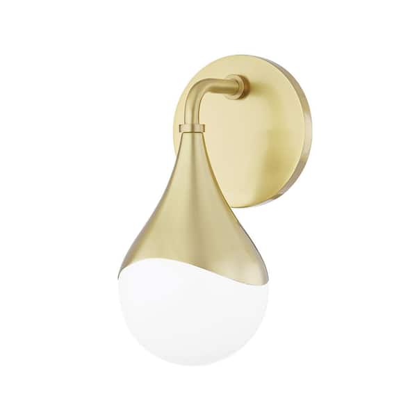 MITZI HUDSON VALLEY LIGHTING Ariana 4.75 in. 1-Light Aged Brass Vanity-Light