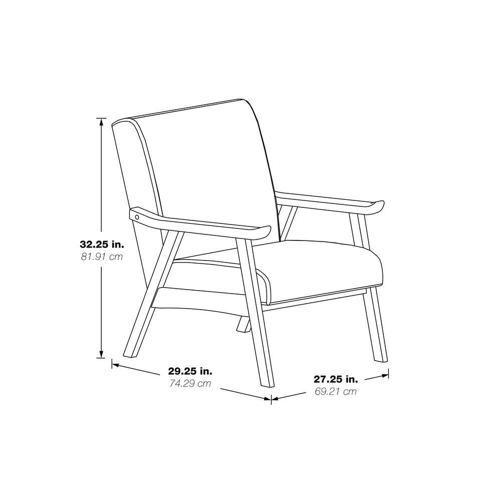 27" Classic Mid-Century Modern Linen White Wood Chair
