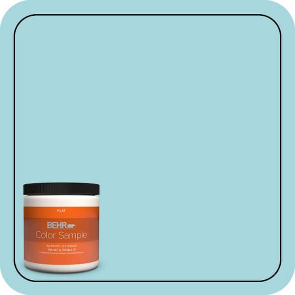 BEHR PREMIUM PLUS 8 oz. #520C-3 Rapture Blue Flat Interior/Exterior Paint & Primer Color Sample
