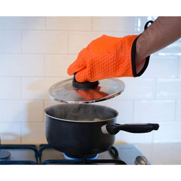 Pair of Gloves Heat Resistant Silicone Gloves Kitchen BBQ Oven Cooking  Mitts