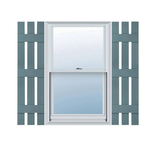 Builders Edge 12 in. W x 73 in. H TailorMade Three Board Spaced (3 Batten), Board-n-Batten Shutters - Wedgewood Blue