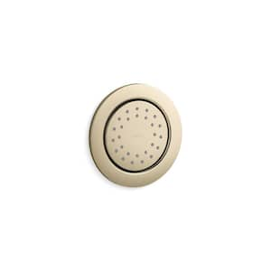 WaterTile Round 27-Nozzle 1-Spray Patterns 1.0 GPM 4.875 in. Wall Mount Fixed Shower Head in Vibrant French Gold