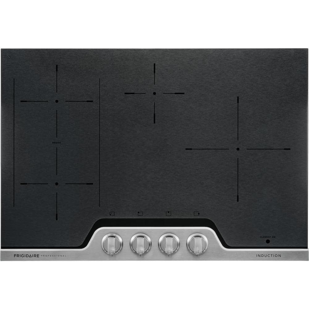 Professional 30" Black Ceramic Induction Cooktop with Stainless Steel Controls
