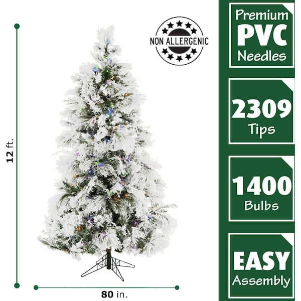 Details about   ❥6-7.5ft Artificial Christmas Tree Flocked Snow Trees Christmas Decoration Gift 