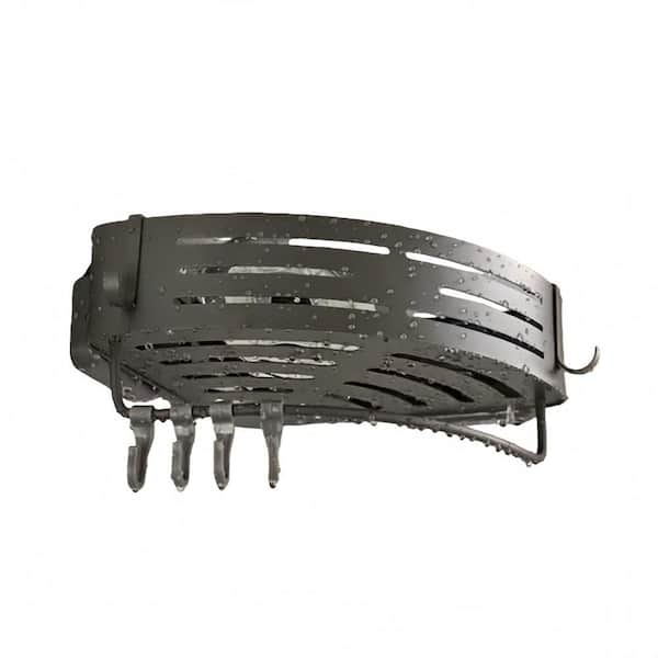 2-Pack Aluminum Corner Shower Caddy Suction Cup with Towel Bar and Hooks, No Drilling, Removable Bath Storage Rack, Gray