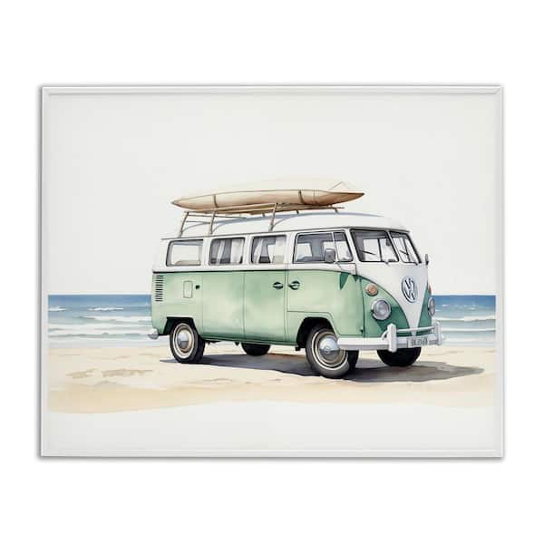 Stupell Industries Tropical Summertime Ride by Arlington Prints White Framed Coastal Giclee Art Print 24 in. x 30 in.