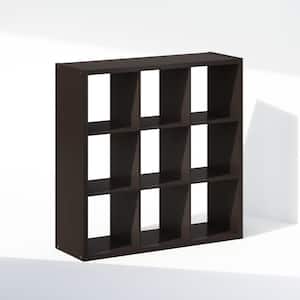 Cubic 43.78 in. Tall Dark Oak Wood 9-Cube Bookcase