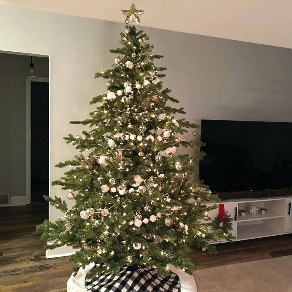 6.5-Foot Green Pine Christmas Tree with Warm White LED Lights