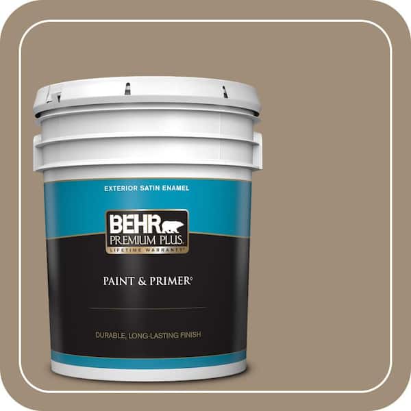 BEHR PREMIUM PLUS 5 gal. #ECC-17-1 Cottage Walk Satin Enamel Exterior Paint & Primer