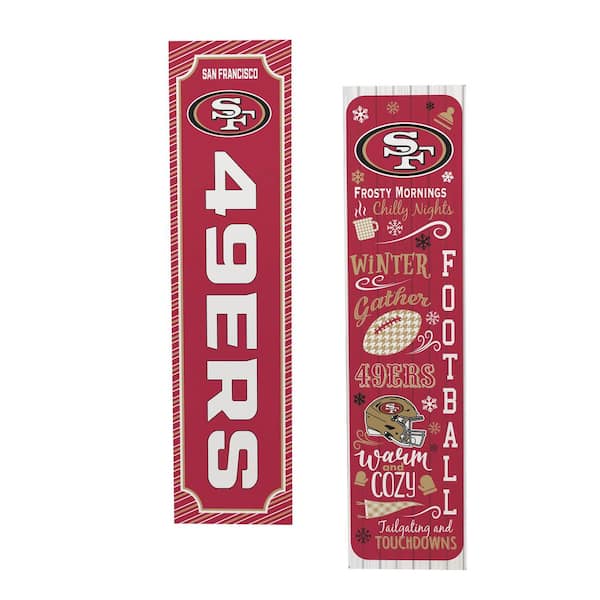 47 in. Double Sided Leaner Porch Sign, San Francisco 49ers, Winter Seasonal