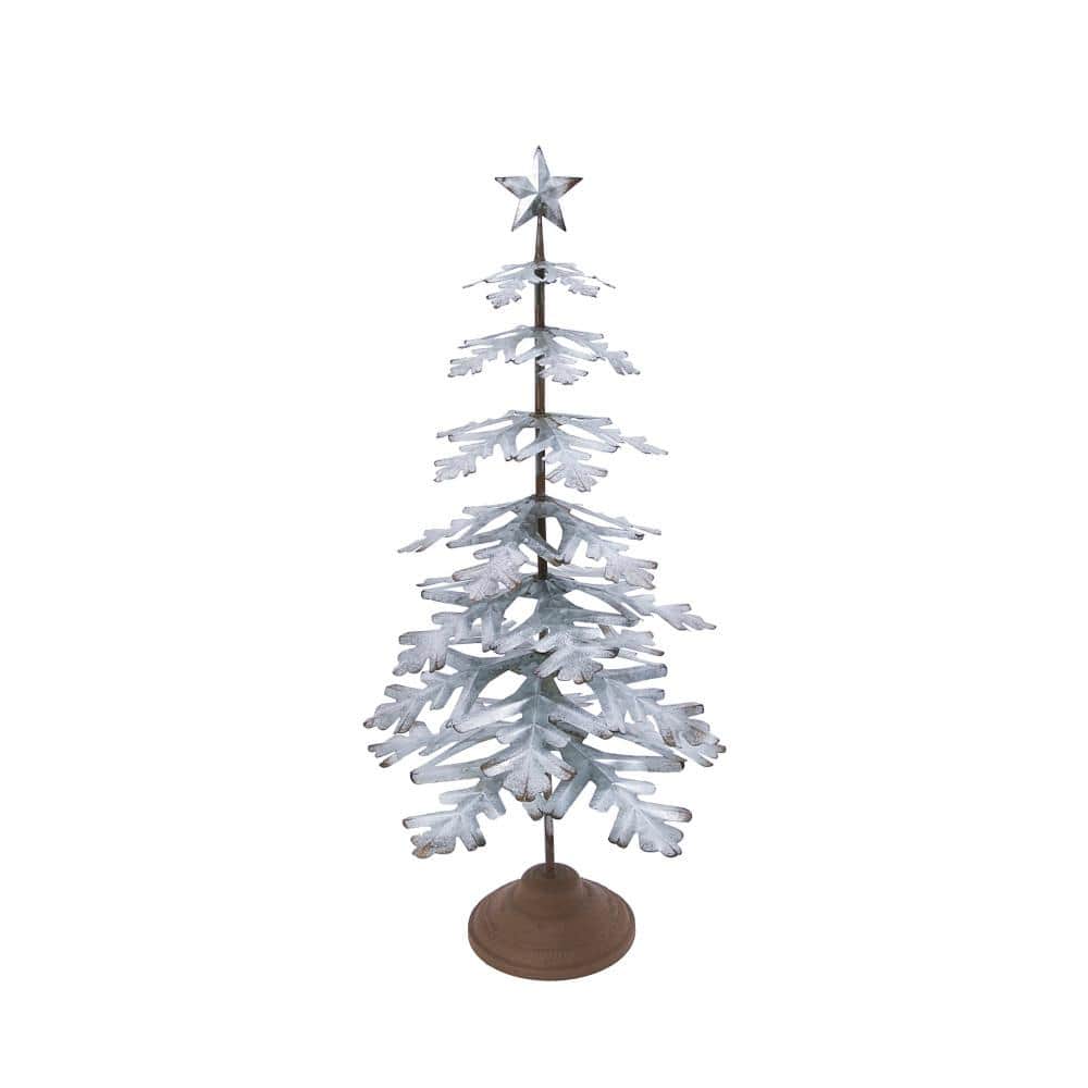 Gerson International 33 in. Holiday Galvanized Metal Tree with Star ...