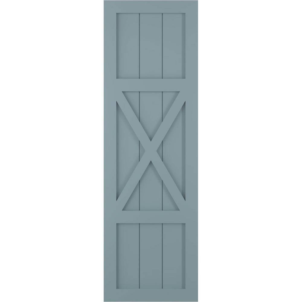 12 in. x 68 in. True Fit PVC Center X-Board Farmhouse Fixed Mount Board and Batten Shutters, Peaceful Blue (Per Pair) price history on PriceWatchPro
