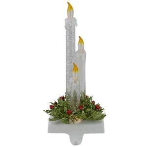 9 in. Battery Operated LED Lighted Candle Christmas Stocking Holder