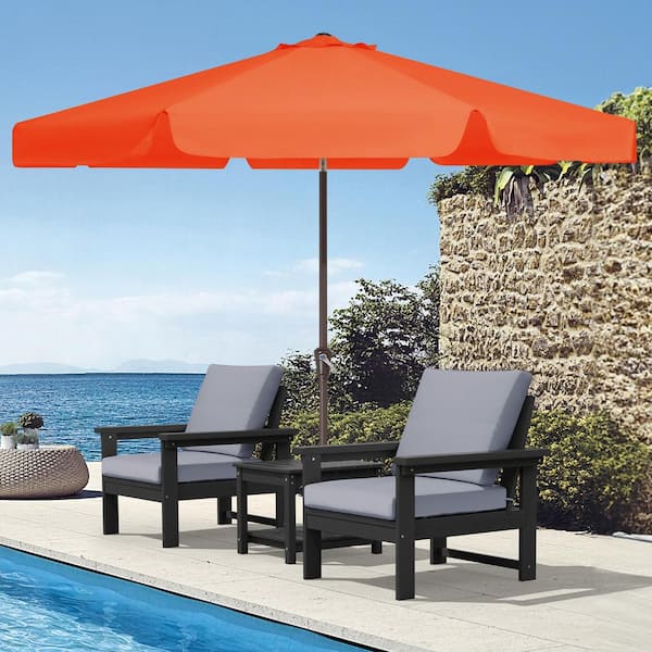 9 ft crank and tilt patio umbrella JEAREY 9 ft. Steel Market Crank and Tilt Outdoor Patio Umbrella in Pumpkin  CBZZS-9-OG