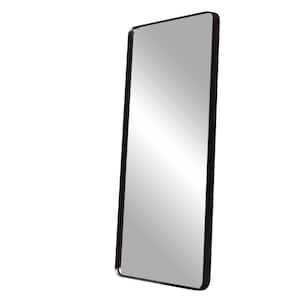 Black 27 in. W x 70 in. H Aluminum Alloy Rounded Corner Rectangular Painted Full-Length Mirror