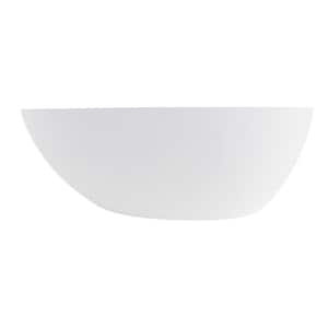 Madalyn 59 in. Solid Surface Flatbottom Freestanding Bathtub in White