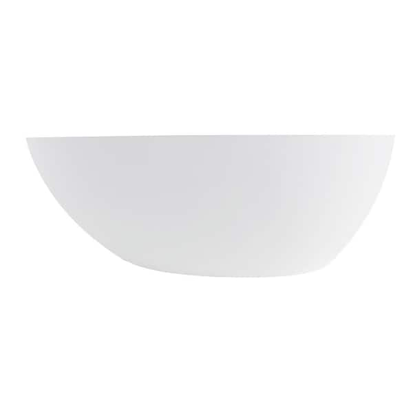 Aqua Eden Madalyn 59 in. Solid Surface Flatbottom Freestanding Bathtub in White