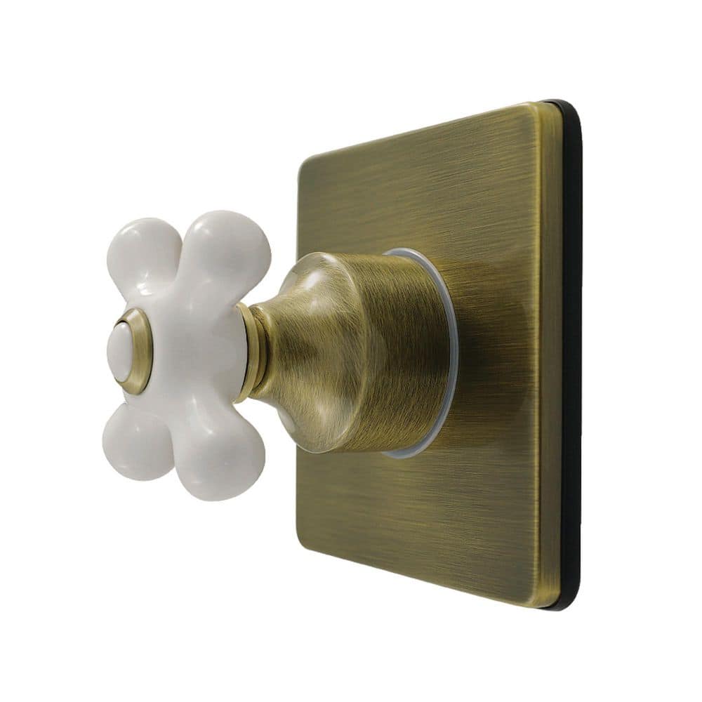 Restoration 3/4 in. Single-Handle 1-Hole Wall Mount 6-Way Diverter Valve with Trim Kit in Antique Brass price history on PriceWatchPro