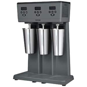 2.16 Qt. Grey Milkshake Maker, 375-Watt x 3 Electric Milkshake Machine, Commercial Heads Drink Stand Mixer Blender