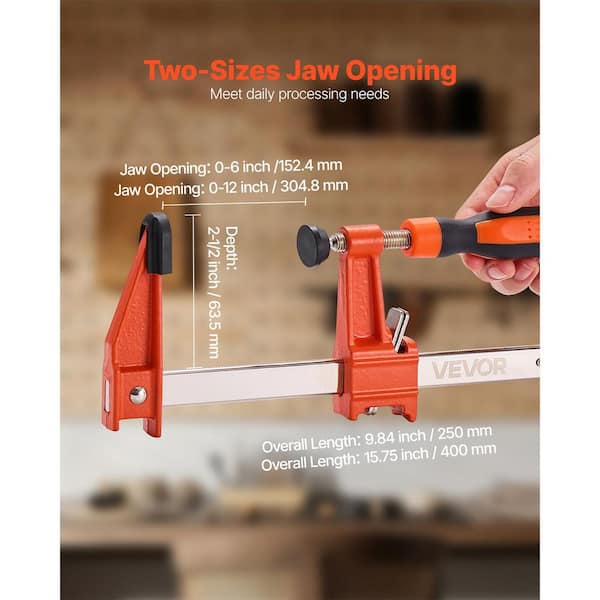 VEVOR Bar Clamps Set for Woodworking, 6 in. and 12 in., Lockable F