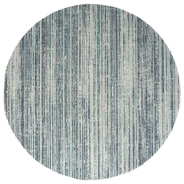KALATY Modena Blue Abstract 8 ft. Round Area Rug
