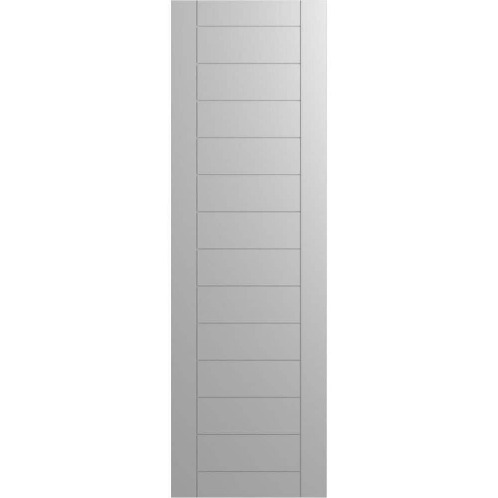 12 in. x 49 in. PVC True Fit Horizontal Slat Framed Modern Style Fixed Mount Board and Batten Shutters Pair in Primed price history on PriceWatchPro