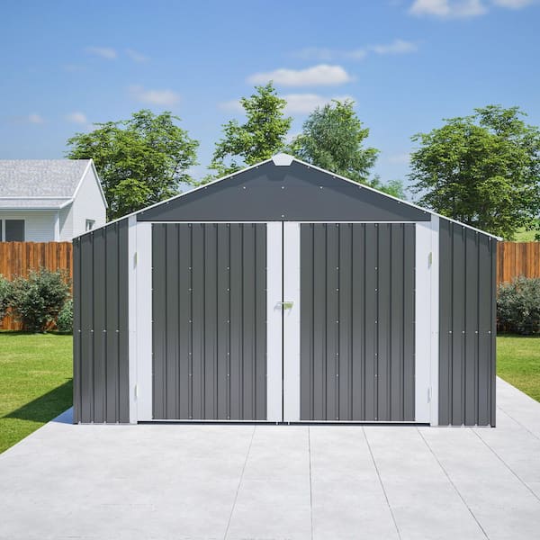 Noble House Lunara Outdoor 12 ft. W x 20 ft. D Black Metal Outdoor
