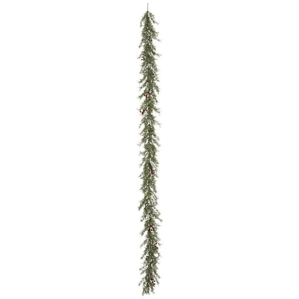 SULLIVANS 72" Artificial Green Mini Leaf And Berries Garland