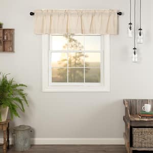 Simple Life Flax 72 in. L x 16 in. W Cotton Linen Blend Valance in Natural Cream
