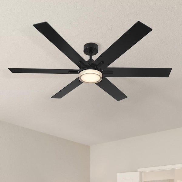 Designers Fountain Chillion 60 in. Indoor/Covered Outdoor Matte Black LED Ceiling Fan with 5-CCT and 7-RGB Selections, Remote Included