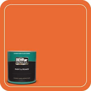 1 qt. #220B-7 Electric Orange Semi-Gloss Enamel Exterior Paint & Primer