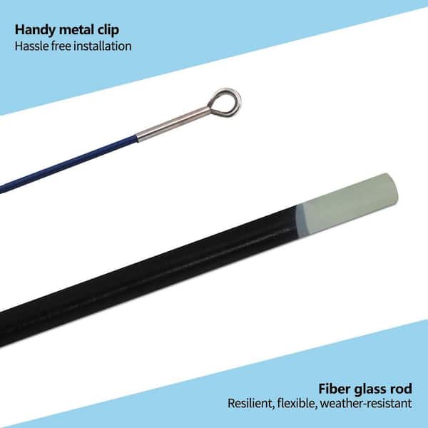 Anley 10 ft. Telescopic Flagpole-Retractable Fiberglass Outdoor Telescoping Flag Pole (Black)