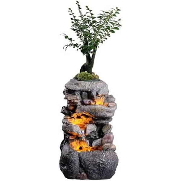 Afoxsos Tabletop LED Water Fountain for Indoor Relaxation and Zen