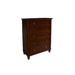 New Classic Furniture Tamarack Brown Cherry 5-drawer 36 in. Chest