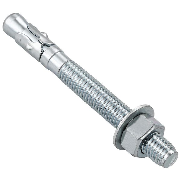 Standard Fasteners 4 x 0.38 x 4 in. Carbon Steel Wedge Anchors for Concrete Heavy-Duty Zinc 50-Pack Rust Resistant