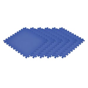 Blue 24 in. x 24 in. EVA Foam Non-Toxic Solid Color Interlocking Tiles (240 sq. ft. - 60 tiles)