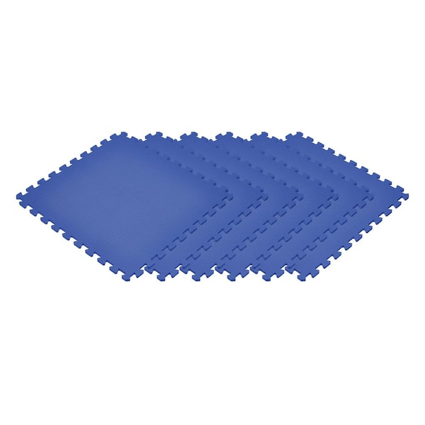 Norsk Blue 24 in. x 24 in. EVA Foam Non-Toxic Solid Color Interlocking Tiles (144 sq. ft. - 36 tiles)