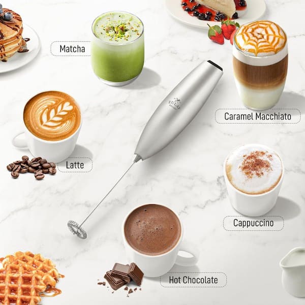 Zulay Kitchen Handheld Electric Milk Frother Whisk with Upgraded Zulay Kitchen Handheld Electric Milk Frother Whisk with Upgraded
