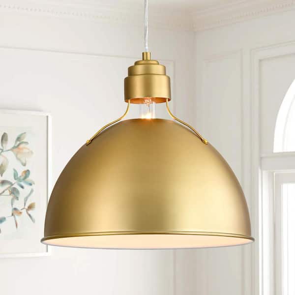 Fahrettin 1-Light Brushed Gold Modern Dome Pendant Light