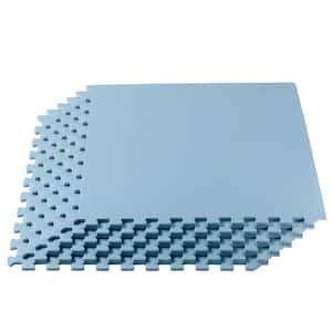 Multipurpose 24 in.x24 in. 3/8 in. ThickEVA Foam Exercise\Gym Flooring Tiles 6 pack 24 sq. ft. - Sky Blue