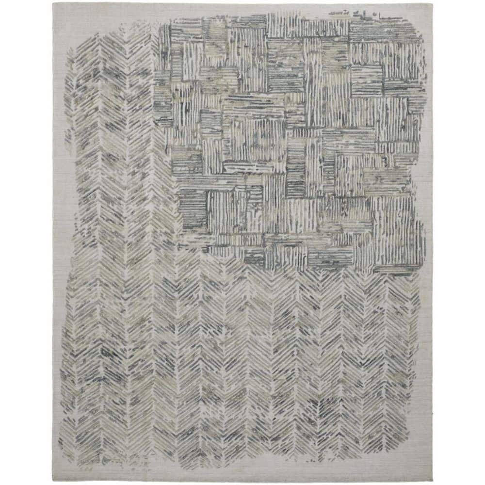 Blue and Ivory 8 ft. x 10 ft. Abstract Area Rug price history on PriceWatchPro
