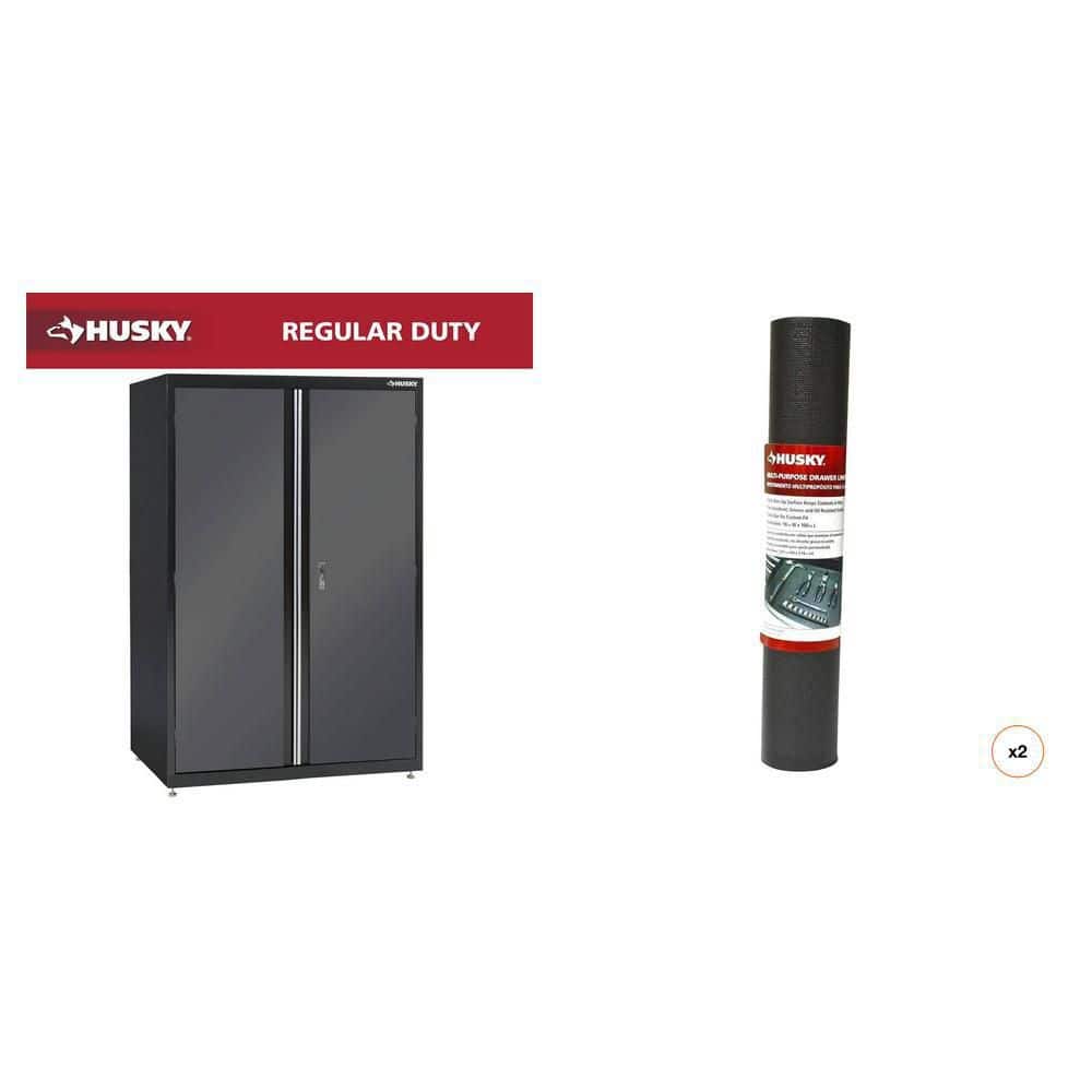 Husky 46 in. x 72 in. x 24 in. 3-Shelf Steel Garage Cabinet and 18