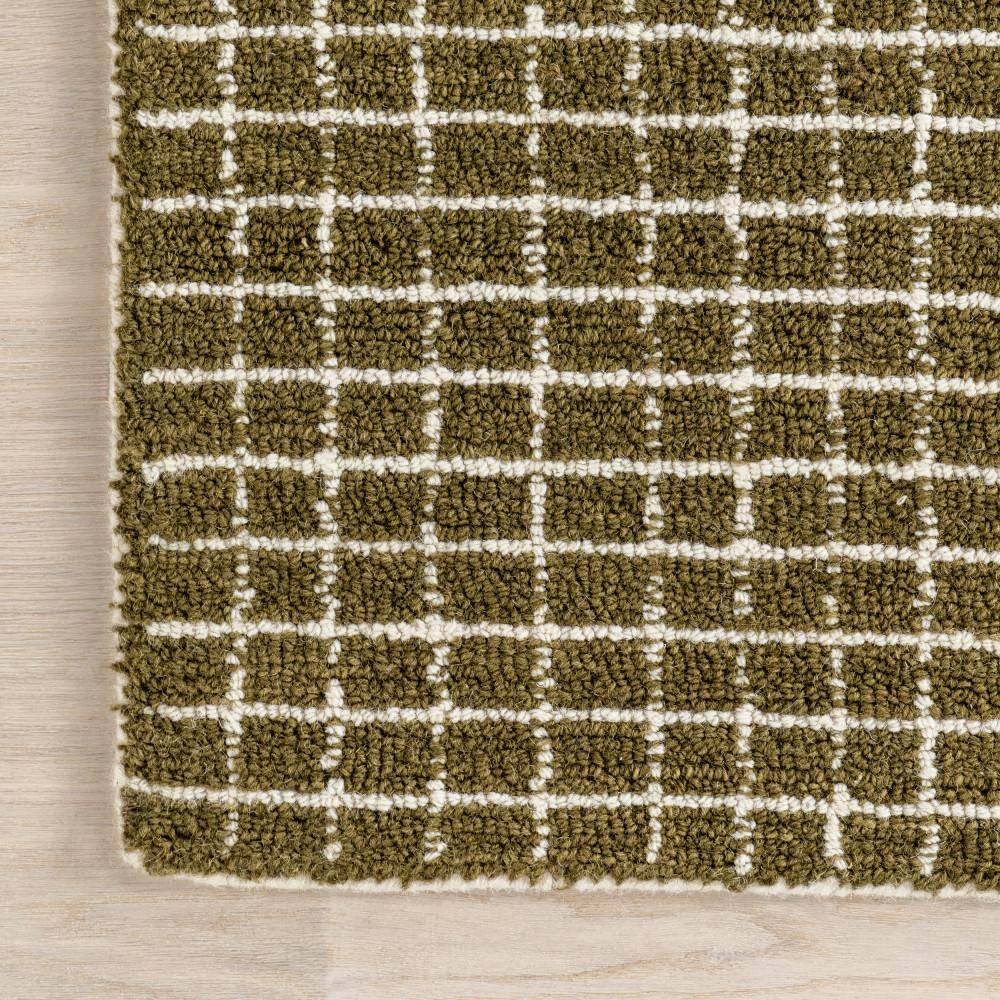 Melrose Moss Green Hand-Tufted Wool 4' x 6' Area Rug