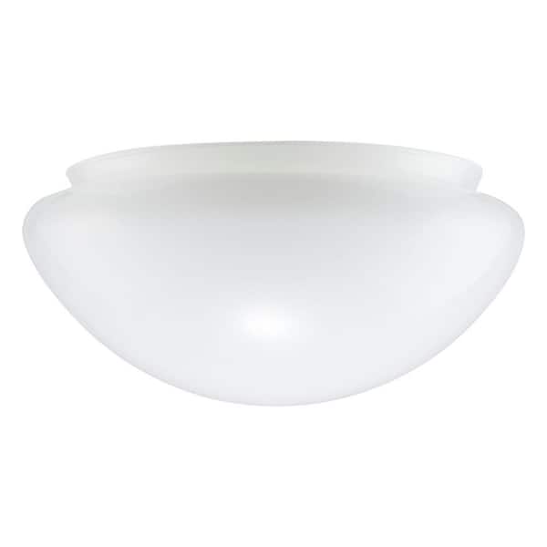 4 in. White Glass Dome Flush Mount Shade with 8 in. Lip Fitter