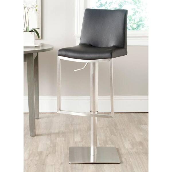 Safavieh Ember Adjustable Height Stainless Steel Swivel Cushioned Bar Stool