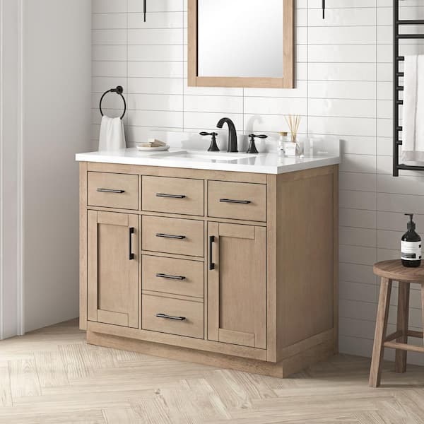 OVE Decors Bailey 42 in. Single Sink Sahara Birch Bath