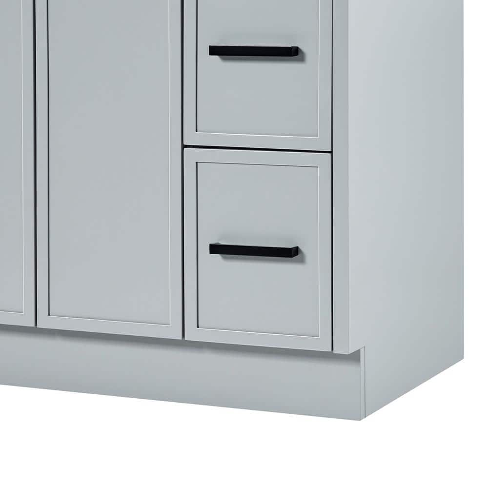 Kelly 42" Gray Wood Single Sink Vanity with Carrara Quartz Top