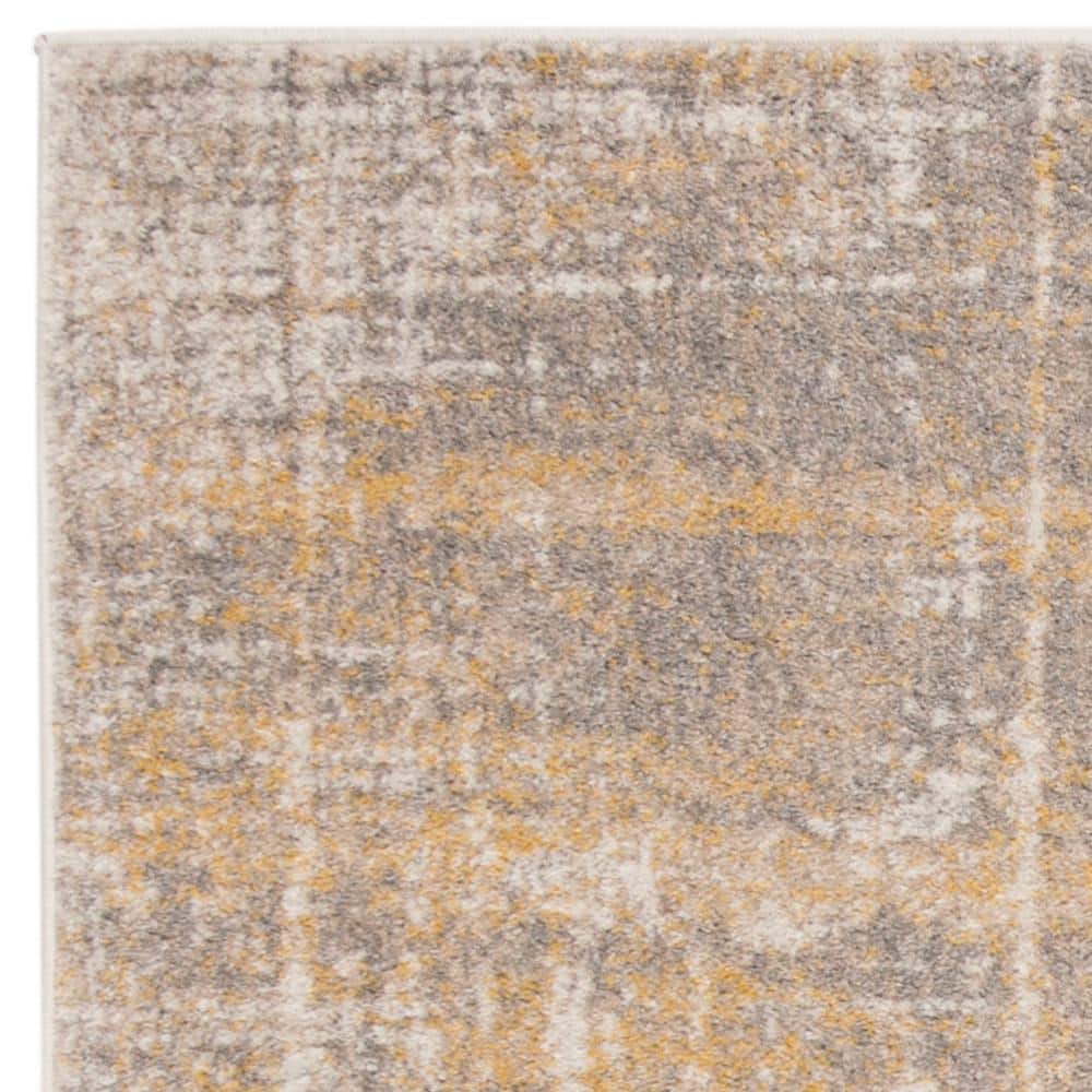 Adirondack Cream and Gold 8' Square Abstract Area Rug